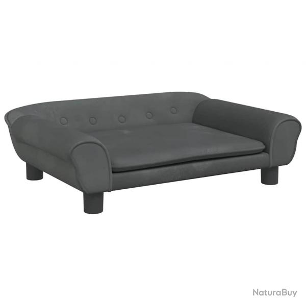 Lit pour chien panier canap confortable fonc 70 x 48 x 22 cm velours gris 02_0043178