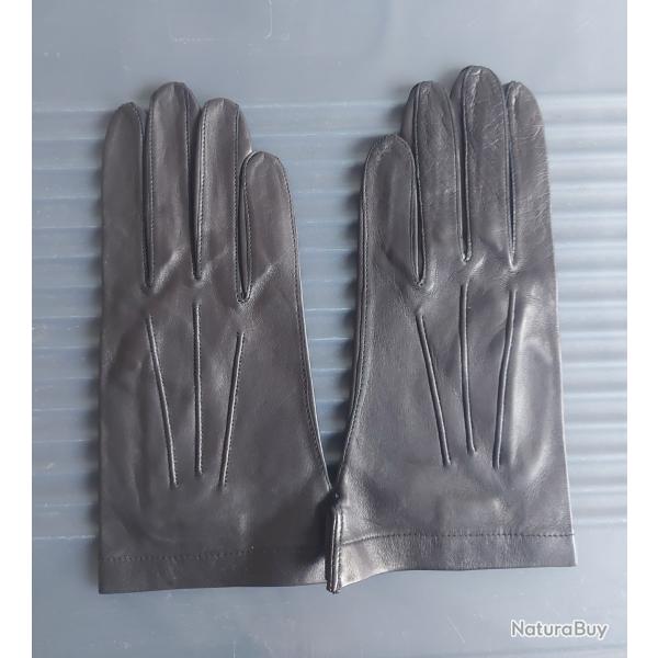 Gants de Crmonie Cuir Noir (Taille 8/S)