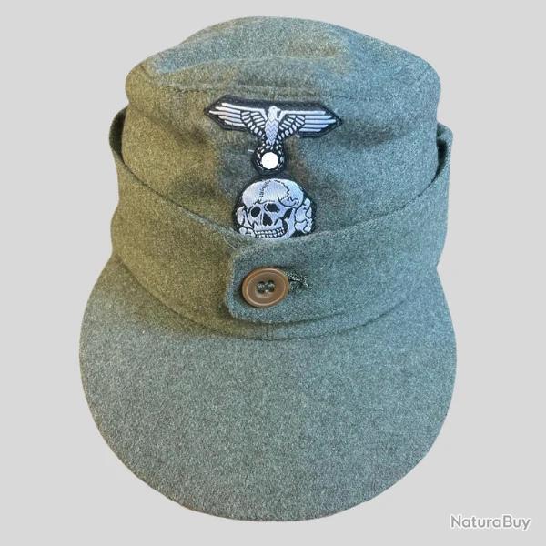 Casquette Allemande Waffen SS Feldgrau 1 bouton 57