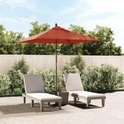 Parasol de jardin avec mât en bois terre cuite 198x198x231 cm