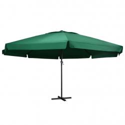 Parasol de jardin avec mât en aluminium 600 cm vert