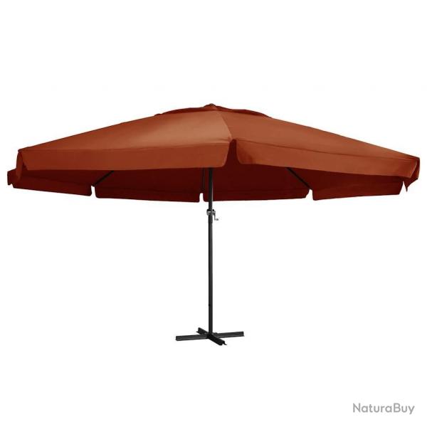 Parasol de jardin avec mt en aluminium 600 cm terre cuite