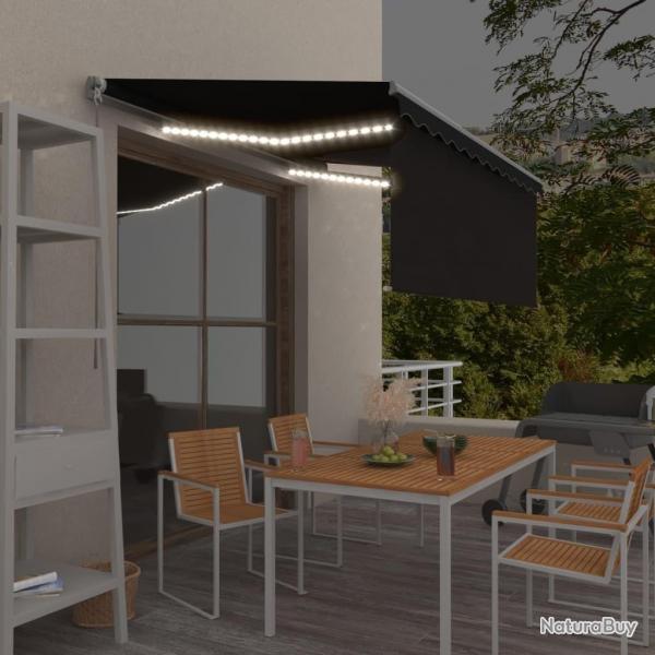Auvent rtractable manuel avec store LED 3,5x2,5 m Anthracite