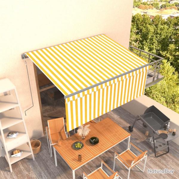 Auvent rtractable automatique avec store 3x2,5m Jaune et blanc