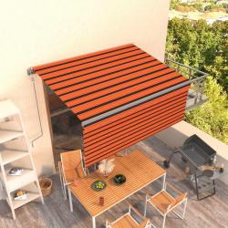 Auvent rétractable automatique avec store 3x2,5 m Orange marron