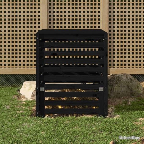 Composteur Noir 82,5x82,5x99,5 cm Bois massif de pin