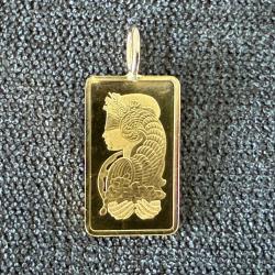 Pendentif Lingot or 5 g monté en pendentif - Suisse - 24 carats - PAMP