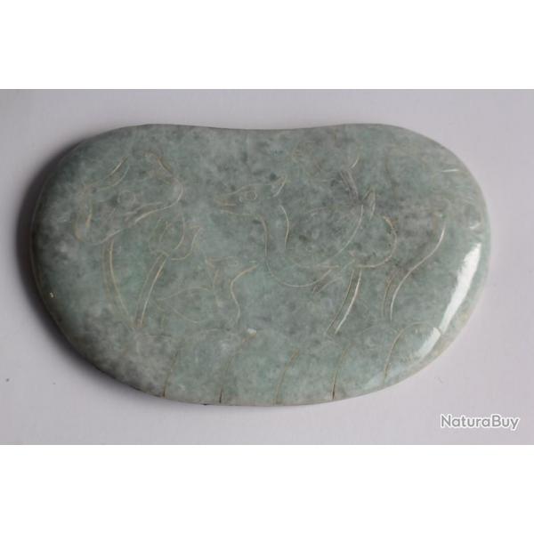 Ancienne plaque jadite sculpte Chine