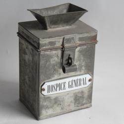 Ancienne tirelire Tronc de quête Hospice Général