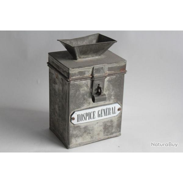 Ancienne tirelire Tronc de qute Hospice Gnral
