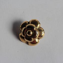 CHANEL Bouton métal doré fleur vintage