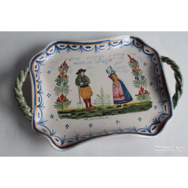 Plateau faence Henriot Quimper Couple Bretons