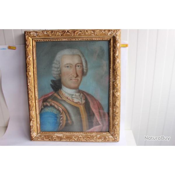 Tableau pastel sur toile Portrait d'un Gentilhomme XVIIIe