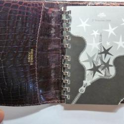 HERMES Couverture d'agenda Crocodile bordeaux vintage