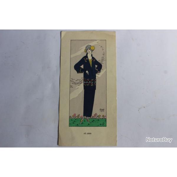 Gravure originale rehausse mode Gilno 1923