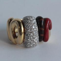 Bague OR 18K diamants Nouvelle-Bague Italie