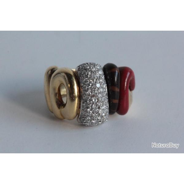 Bague OR 18K diamants Nouvelle-Bague Italie