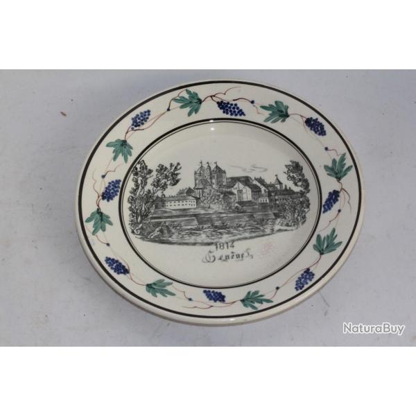 Assiette faence de Carouge Clment COPPIER Genve 1814