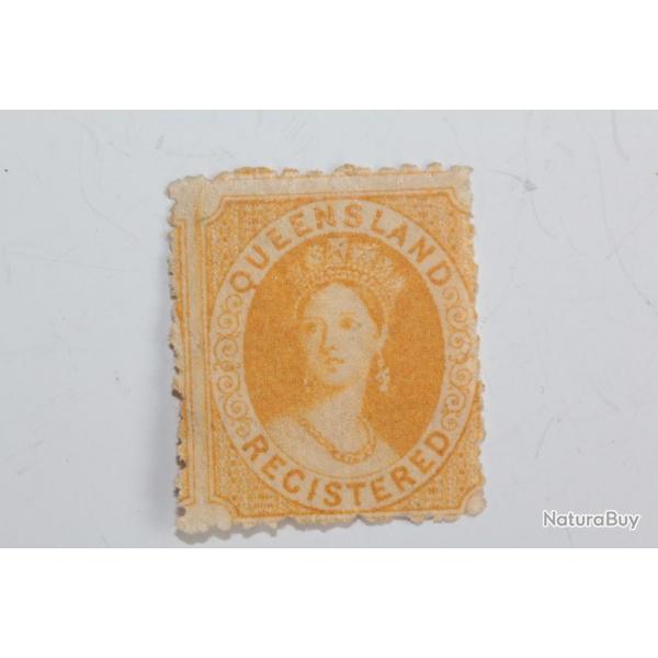 Timbre Colonie anglaise Queensland Victoria Registered neuf 1865