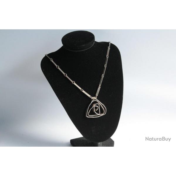 Collier argent design Sren BORUP Danemark Bijoux scandinaves vintage
