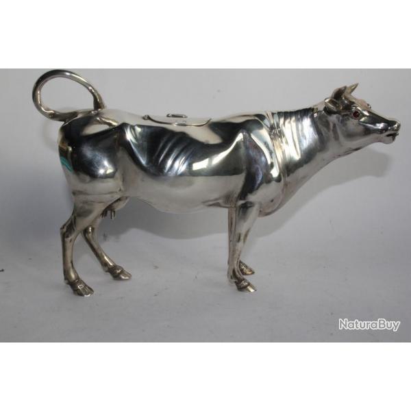 Grand pot  crme Vache argent Pays-Bas Cow creamer