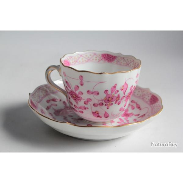 MEISSEN Tasse  caf porcelaine Indian Flowers XIXe sicle