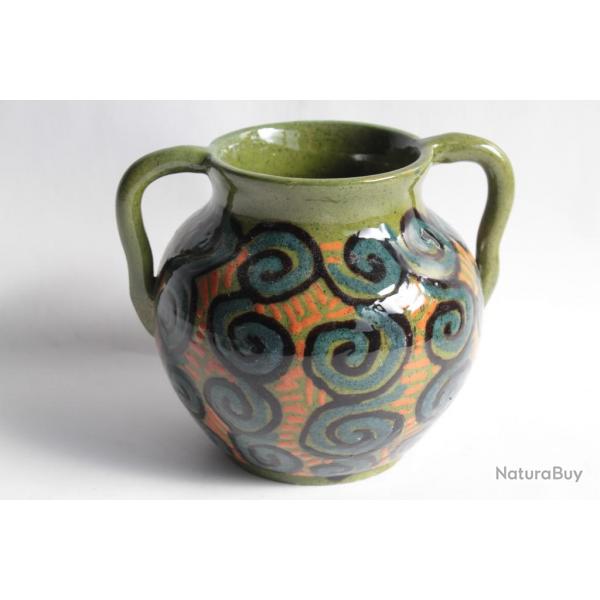 Vase terre vernisse Sciez Poterie Haute Savoie