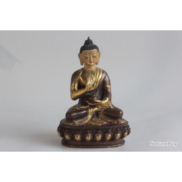 Statuette Bouddha Shakyamuni cuivre dor Tibet XIXe sicle