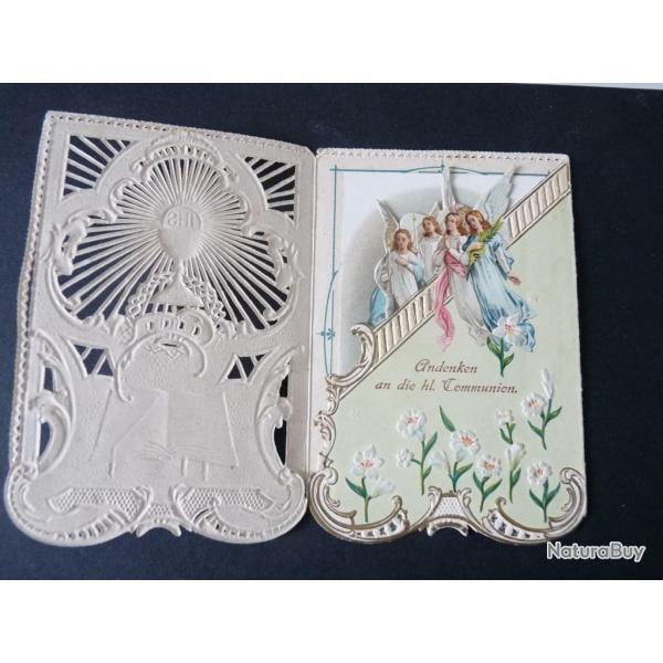Image religieuse Souvenir 1re communion 3 volets religion