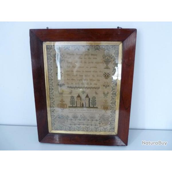 Marquoir  compliments brod 1846 Point de croix XIXe sicle