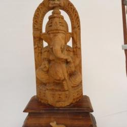 Ganesh Hindou bois sculpté