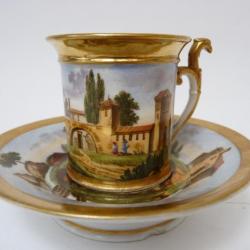 Tasse porcelaine XIXe siècle Style Empire art de la table