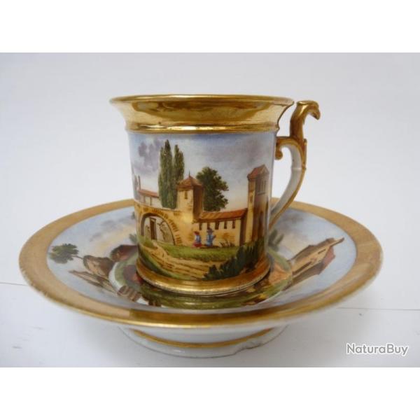 Tasse porcelaine XIXe sicle Style Empire art de la table