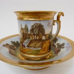 Tasse porcelaine XIXe siècle Style Empire art de la table