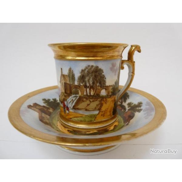Tasse porcelaine XIXe sicle Style Empire art de la table