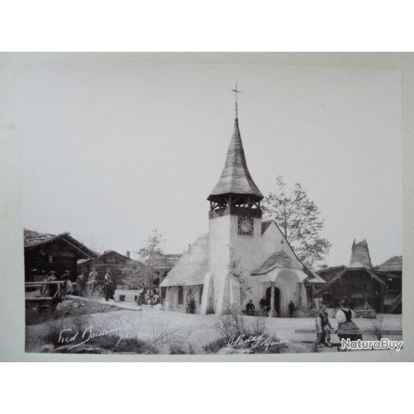 Photo Fred BOISSONNAS 1896 glise du Village VIII Suisse