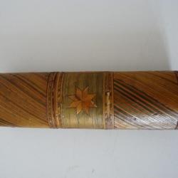 Boite marqueterie de paille ovale