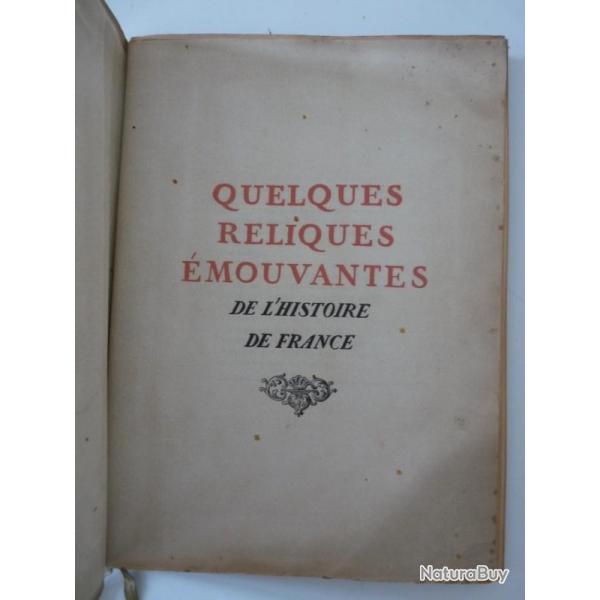 Livre Quelques reliques mouvantes de l'Histoire de France