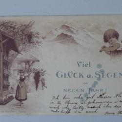 CPA illustrée Bonne Année Viel Gluck u. Segen Neuen Jahr Carte Postale