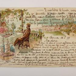 CPA Suisse Tessin Lugano Publicité Chocolat SUCHARD 1899 Carte Postale