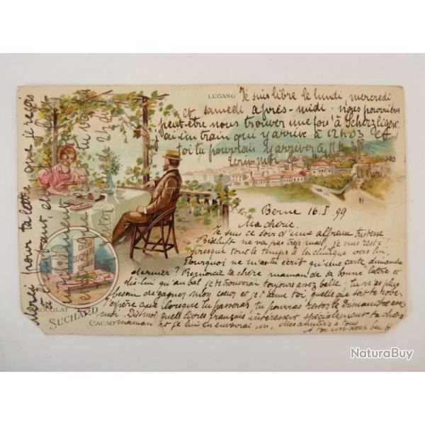 CPA Suisse Tessin Lugano Publicit Chocolat SUCHARD 1899 Carte Postale