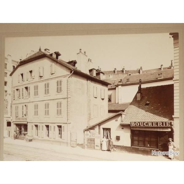 Ancienne Photographie Genve Suisse Commerces Boucherie Boulangerie