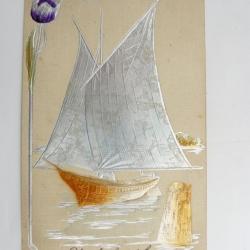 CPA illustrée relief 1907 Voilier Bateau Carte Postale