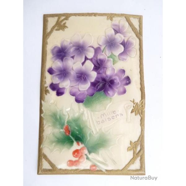 CPA cellulod Fleurs Mille Baisers Carte Postale