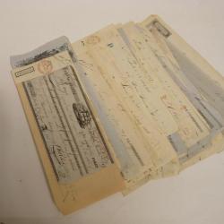 Collection de 55 Titres de paiements de 1840 à 1959 - monnaies billets