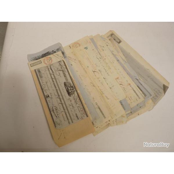 Collection de 55 Titres de paiements de 1840  1959 - monnaies billets