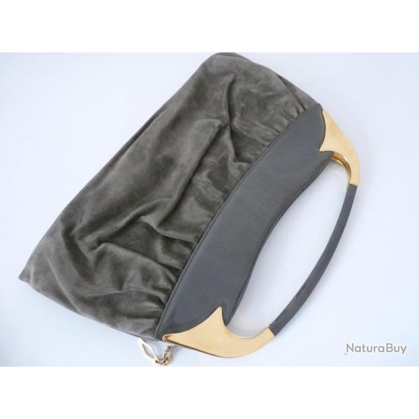 Ancien Sac  main daim accessoire de mode vintage