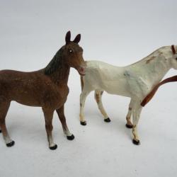 Deux chevaux ELASTOLIN cheval jouet