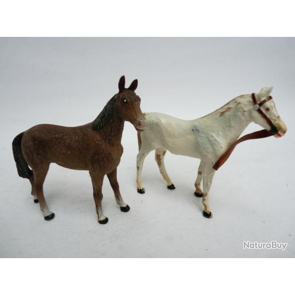 Deux chevaux ELASTOLIN cheval jouet
