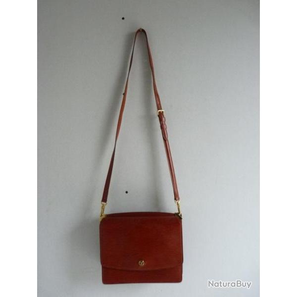 Louis VUITTON Sac  main bandoulire Grenelle cuir pi marron